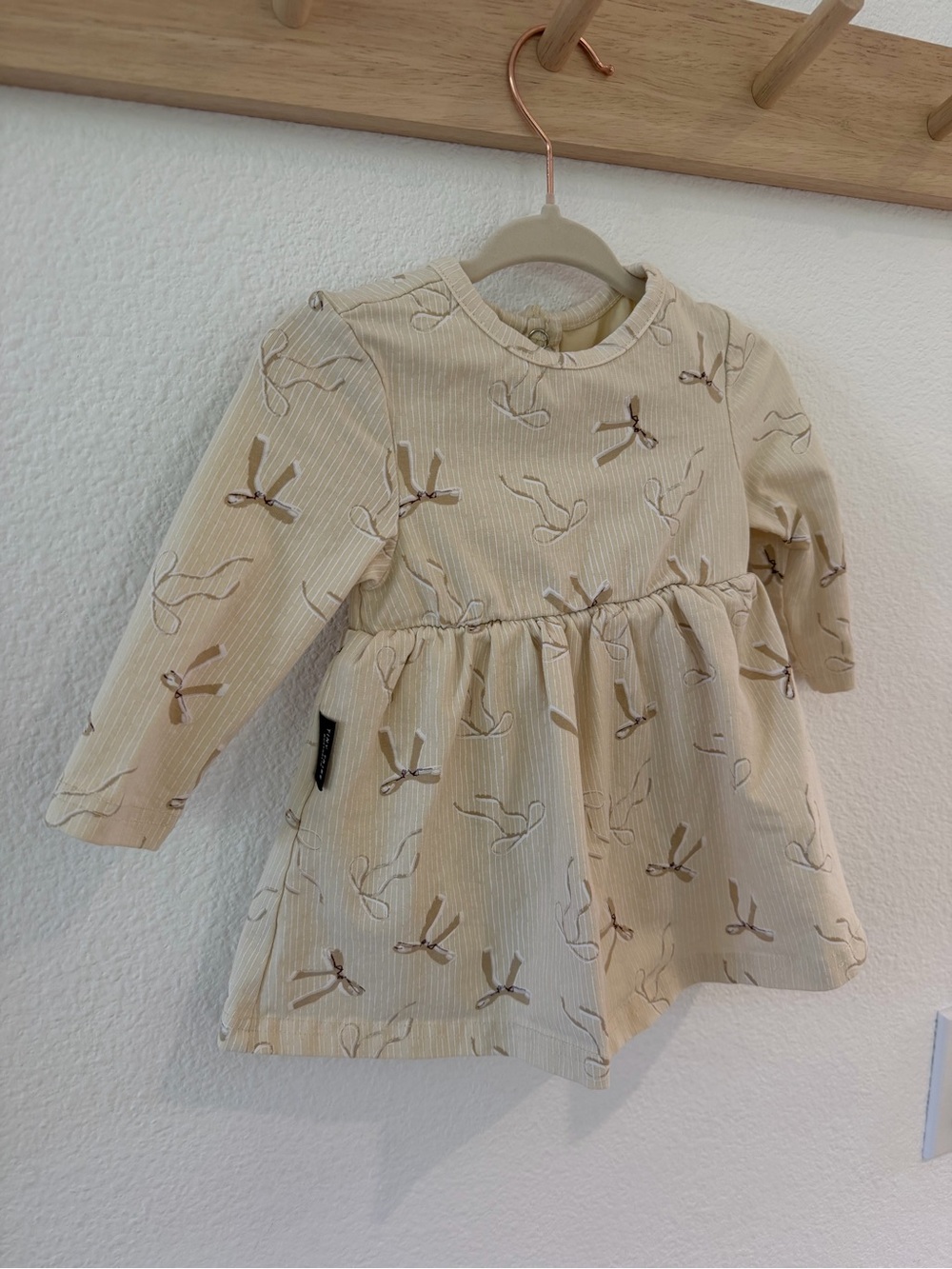 Nordstrom Tiny Tribe - Stripe Bow Print Cotton Skirted Bodysuit